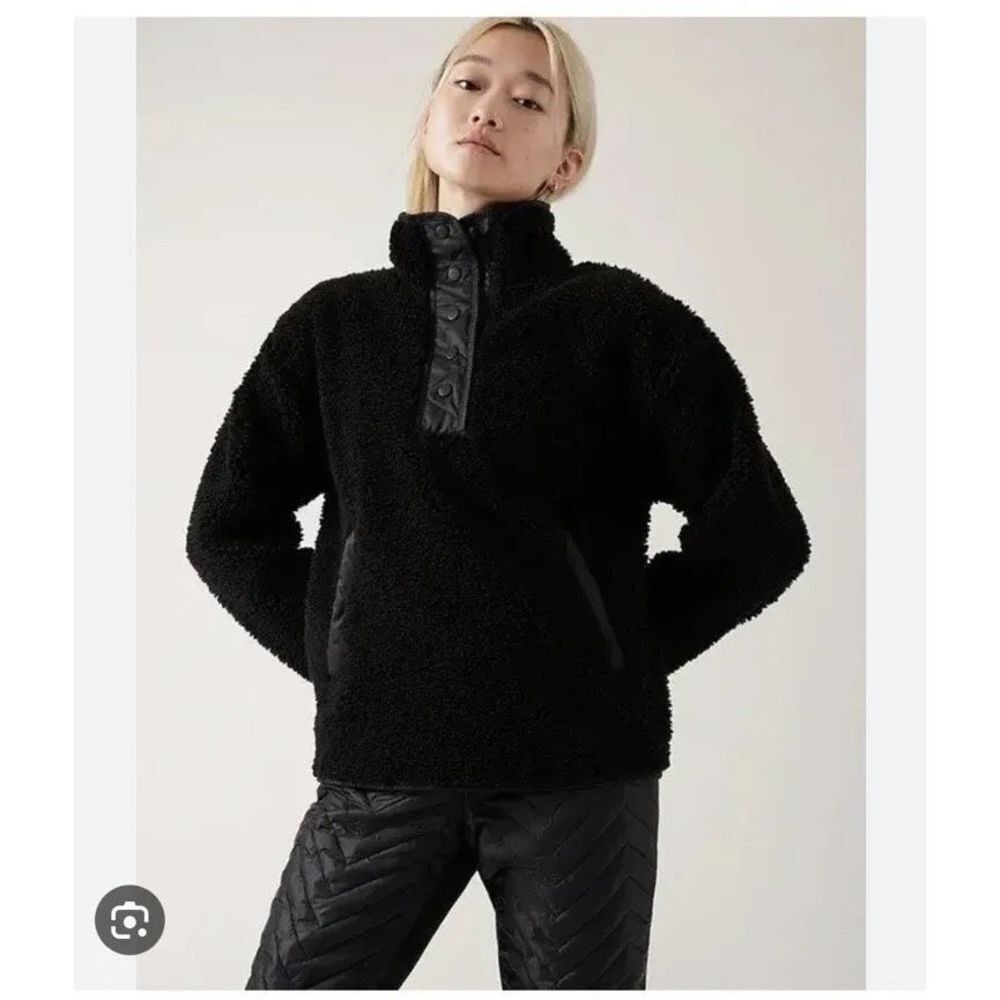 Athleta Cozy Sherpa Snap Sweatshirt
